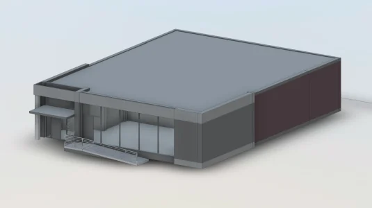 3D CAD model of a commercial building